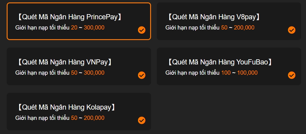 Nạp Qua Quét Mã Ngân Hàng